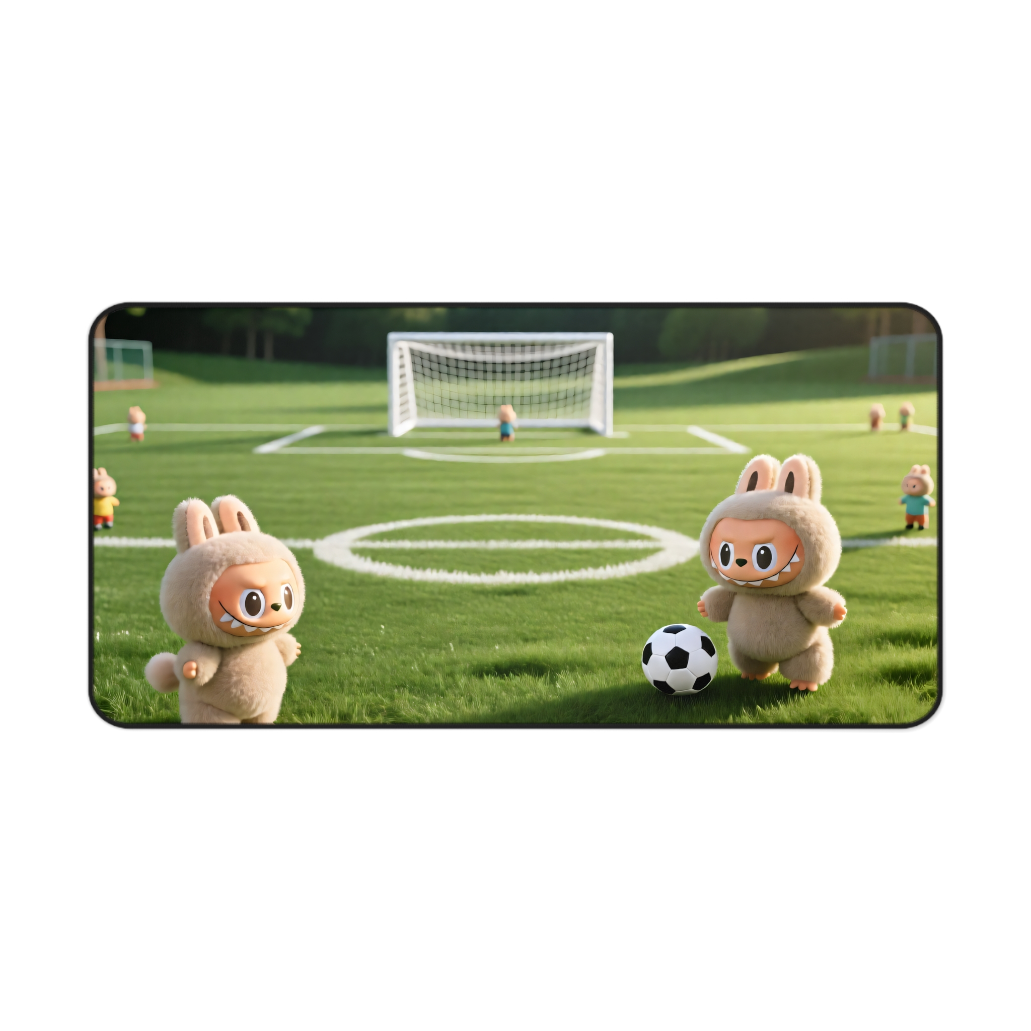 Cute Labubu Soccer Bunny Desk Mat — Playful Football Field Mousepad for Kids & Fans - Image 9