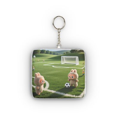 Labubu Cute Soccer Bunny Mini Plush Keychain — Custom Shape Plush Accessory