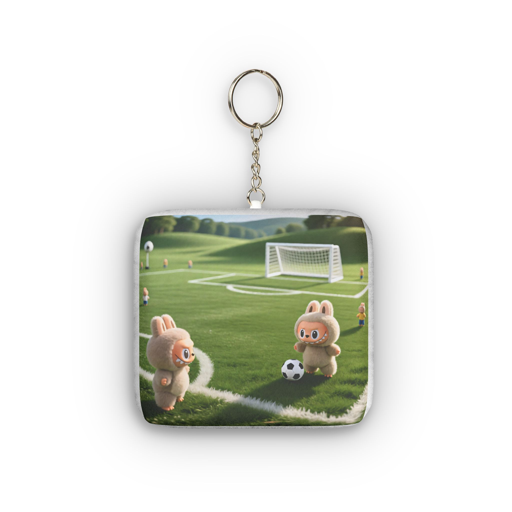Labubu Cute Soccer Bunny Mini Plush Keychain — Custom Shape Plush Accessory
