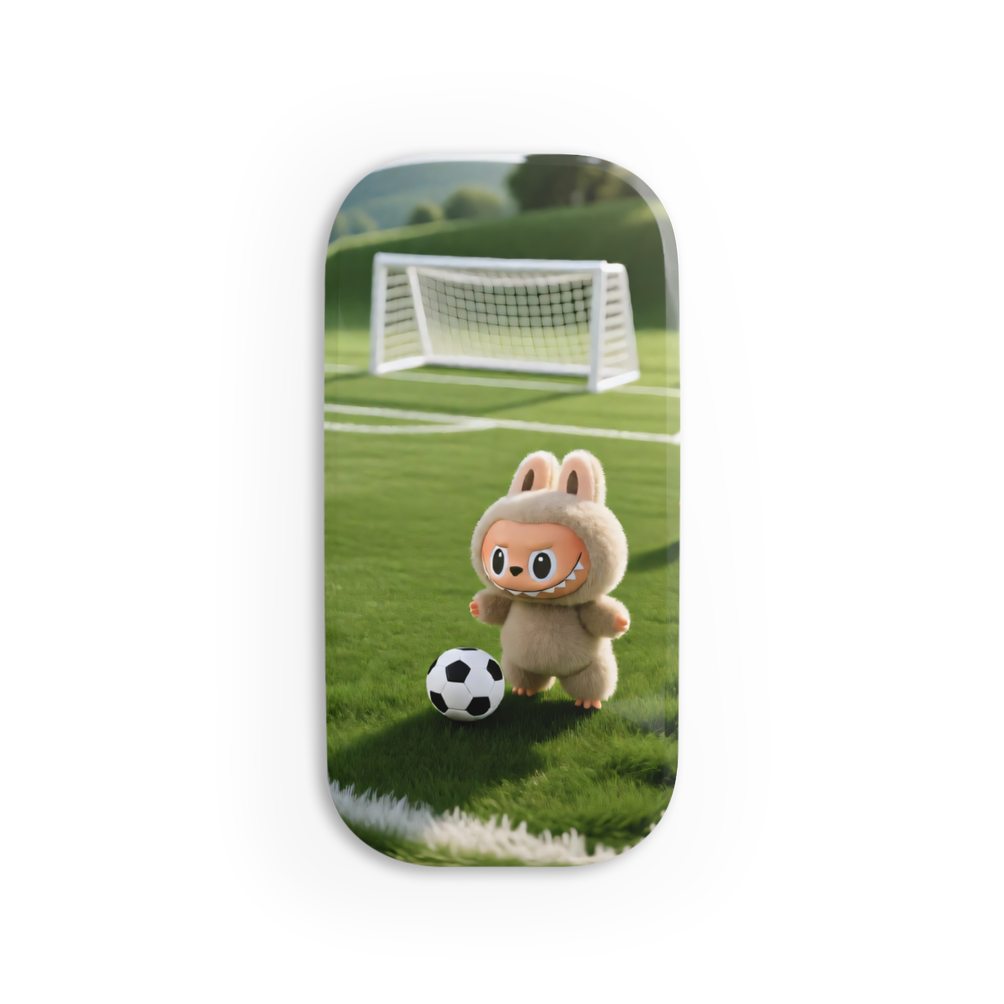 Labubu Soccer Phone Click-On Grip — Cute Click-On Stand & Holder