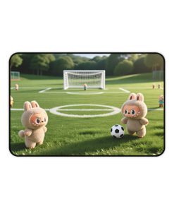 Cute Labubu Soccer Bunny Desk Mat — Playful Football Field Mousepad for Kids & Fans