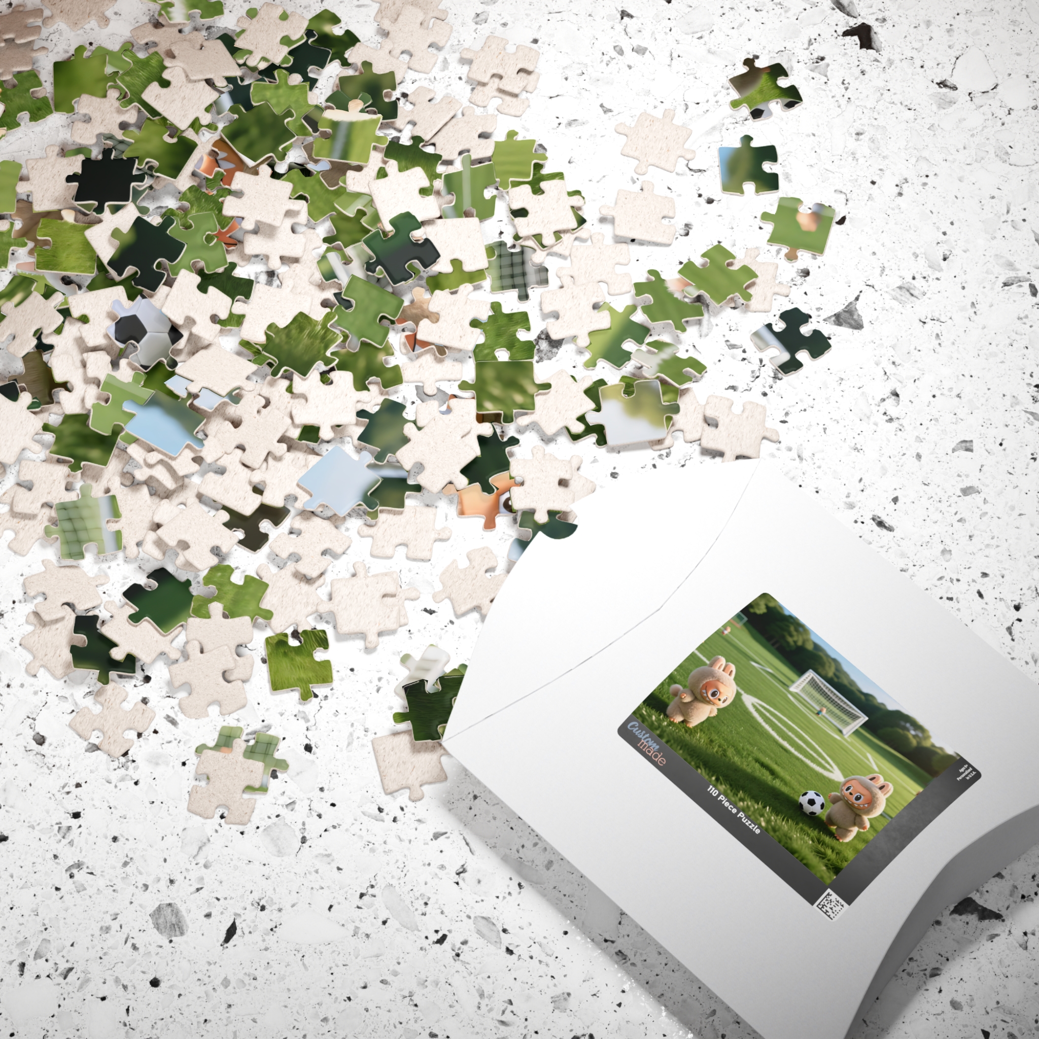 Cute Soccer Labubu Puzzle — Kids’ Animal Football Jigsaw (110/252/520/1014 pcs) - Image 4