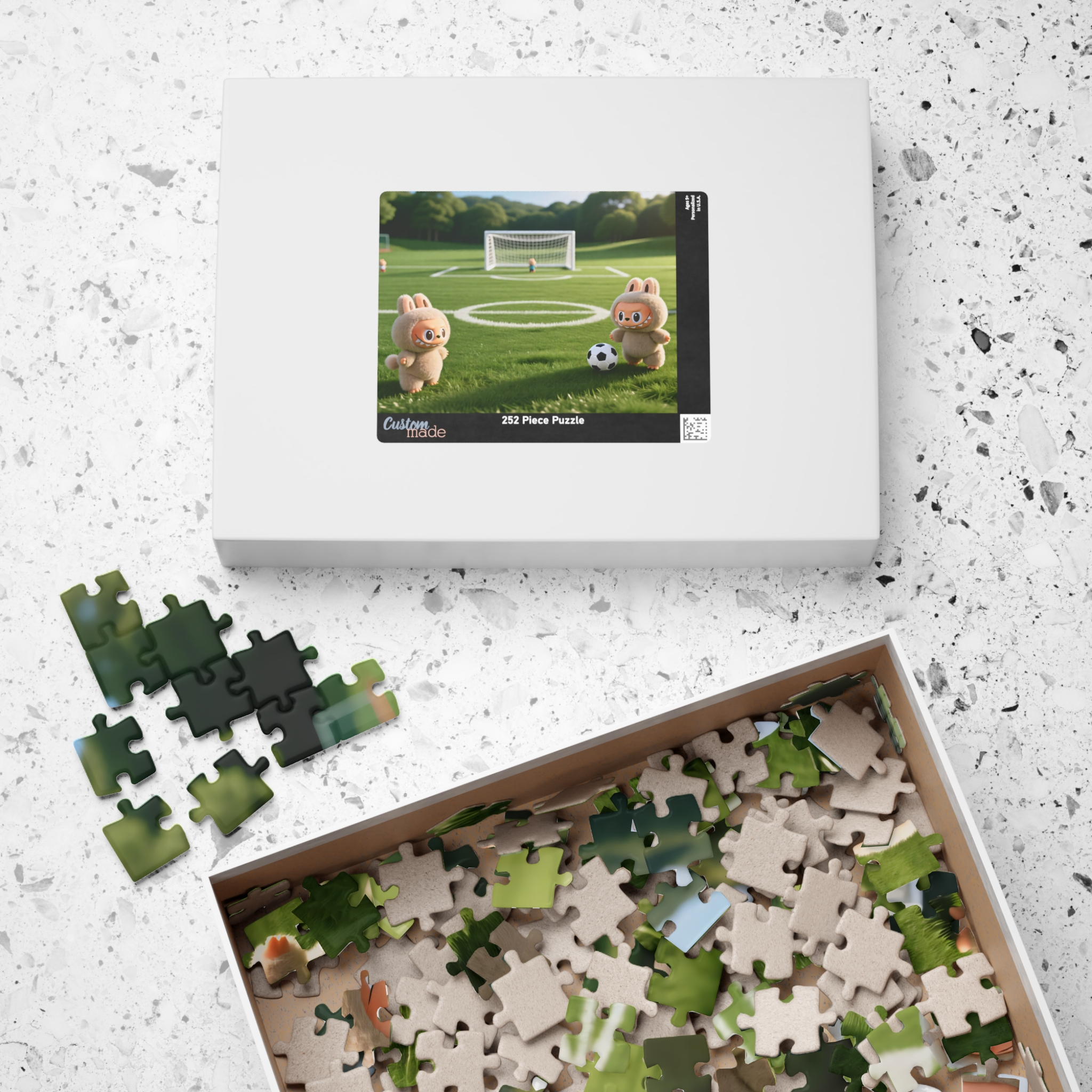 Cute Soccer Labubu Puzzle — Kids’ Animal Football Jigsaw (110/252/520/1014 pcs) - Image 8