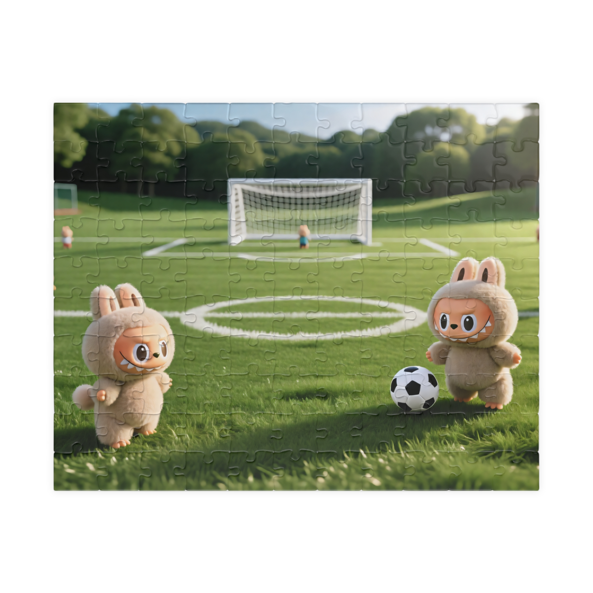 Cute Soccer Labubu Puzzle — Kids’ Animal Football Jigsaw (110/252/520/1014 pcs) - Image 2