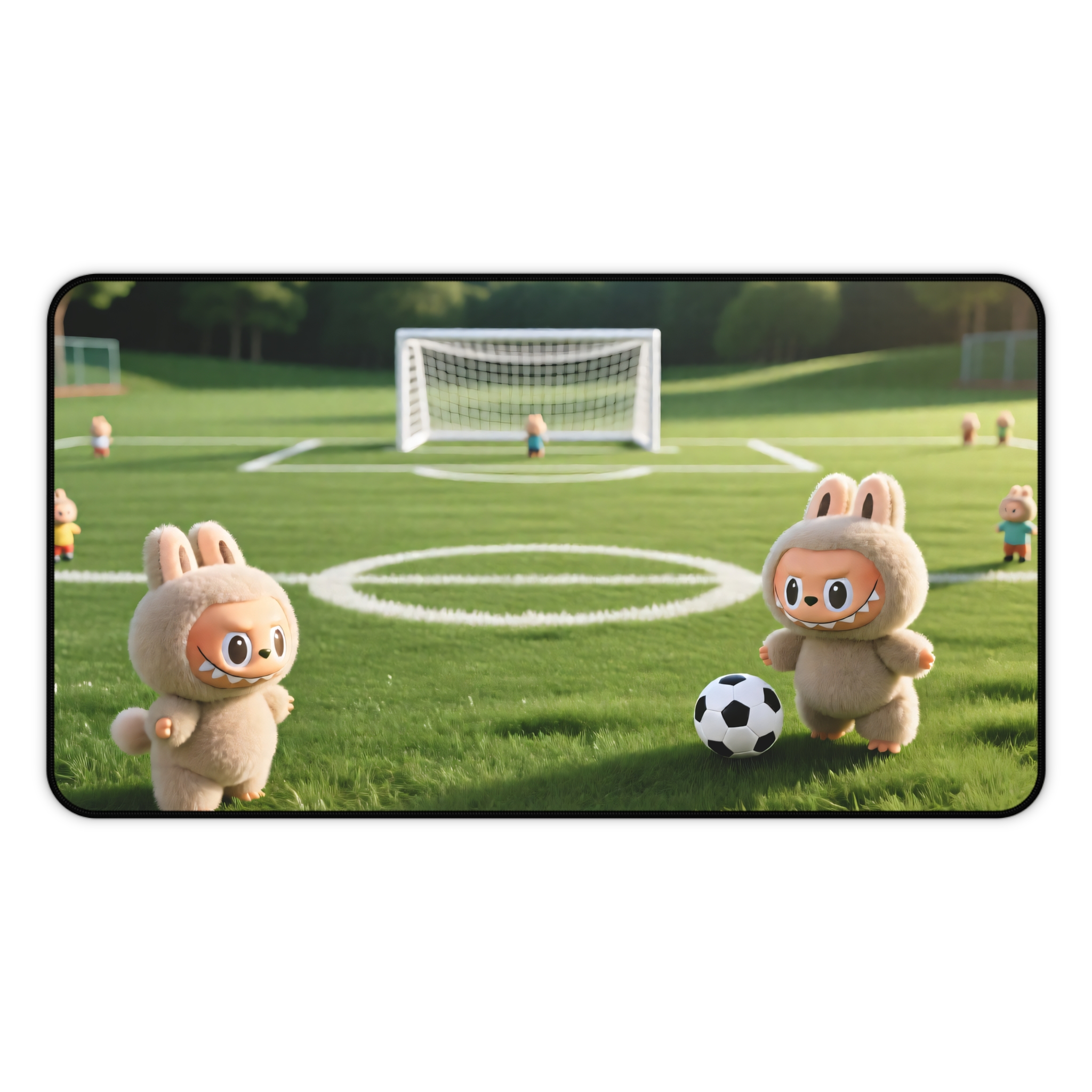 Cute Labubu Soccer Bunny Desk Mat — Playful Football Field Mousepad for Kids & Fans - Image 5