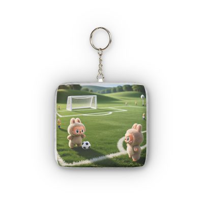 Alternative view of Labubu Cute Soccer Bunny Mini Plush Keychain — Custom Shape Plush Accessory