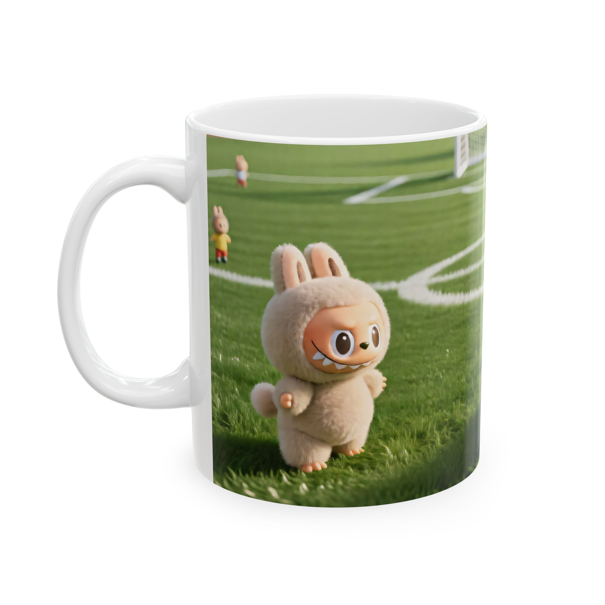Labubu Soccer Dad Ceramic Mug — Cute Kid Soccer Field Design (11oz & 15oz) - Image 2