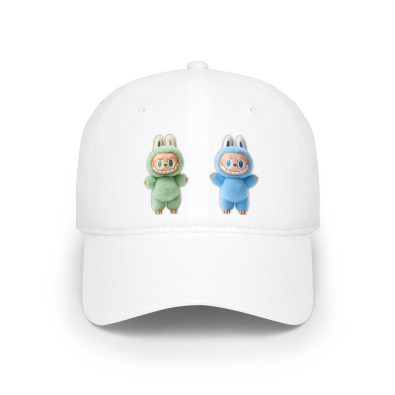 Labubu "Double Trouble" Coffee Cap — Blue & Green Labubu Plush Duo Hat — Funny Character Baseball Cap