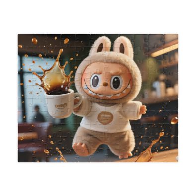 Alternative view of Labubu "Coffee Disaster" Jigsaw Puzzle — Funny Spilled Coffee Labubu Design — Relatable Art Puzzle (110, 252, 520, 1014 pcs)