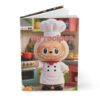 A hardcover recipe journal featuring a charming chef illustration and kitchen-themed design