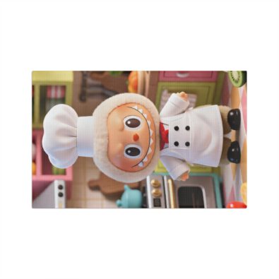 Labubu microfiber tea towel featuring a cute Ched character design in pastel colors