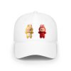 Labubu "Double Trouble" Coffee Cap – Red & Yellow Labubu Plush Duo Hat Red and yellow plush Labubu characters wearing a baseball cap