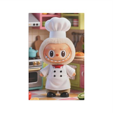 Labubu microfiber tea towel featuring a cute Ched character design in bright colors