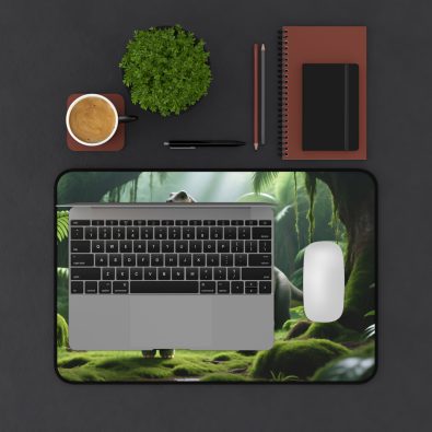 Labubu dinosaur-themed mousepad featuring a vibrant football field design with cartoon dinosaurs and cheering fans