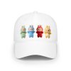 Labubu "Coffee Chaos Squad" Cap – Colorful Multi‑Character Labubu Hat – Funny Red, Yellow, Blue & Green Design Labubu Coffee Chaos Squad multi‑character hat in bright red, yellow, blue and green colors
