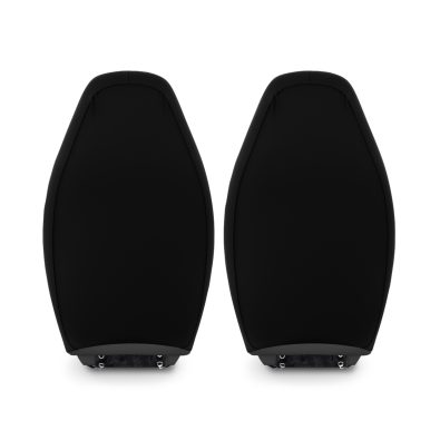Front seat of a car covered with Labubu coffee‑printed polyester seat covers, showcasing a stylish and protective design