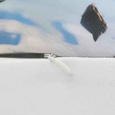 Cute cartoon astronaut pillow floating in space