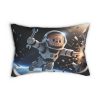 Cute cartoon astronaut pillow floating in space